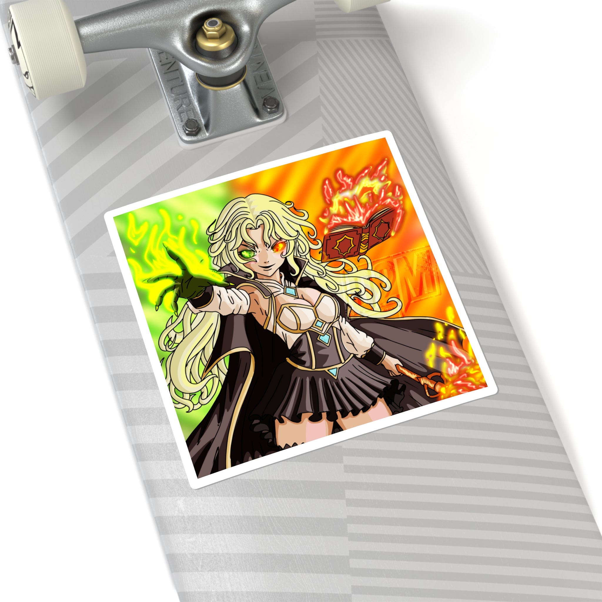 Mage (Fire/Poison) Square Stickers (Multiple Sizes) (Art By: Death2Myself)